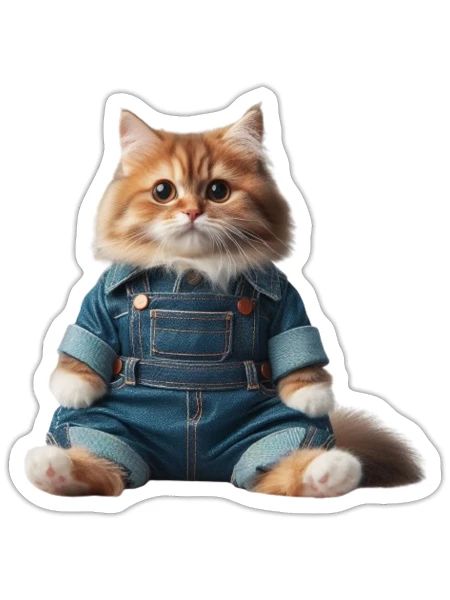surprised cat - Sticker - white matte - Front