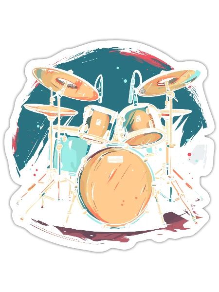 Trap Set Illustration - Sticker - white matte - Front