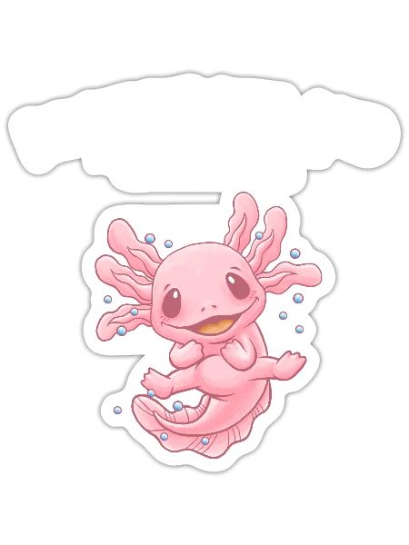 Regenarete and Outlive Axolotl Gamer Salamander Ga - Sticker - white matte - Front