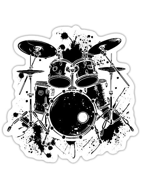 Trap Set - Sticker - white matte - Front