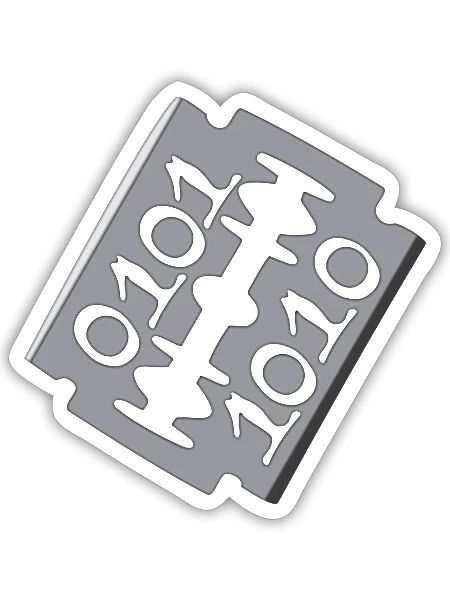 Razor blade logo - Sticker - white matte - Front