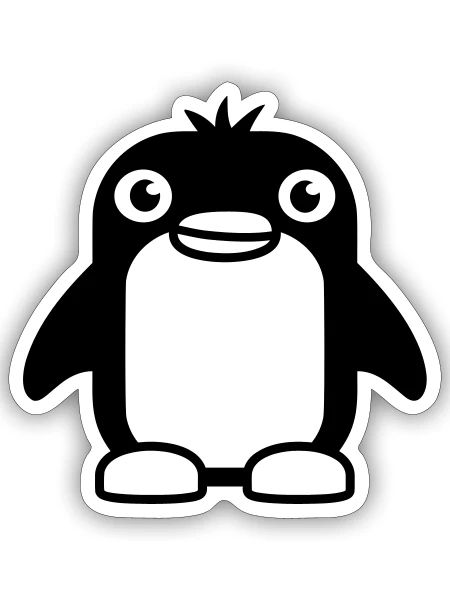 Penguin Looks Sweet Baby Child Small Cute Lovely - Sticker - white matte - Front