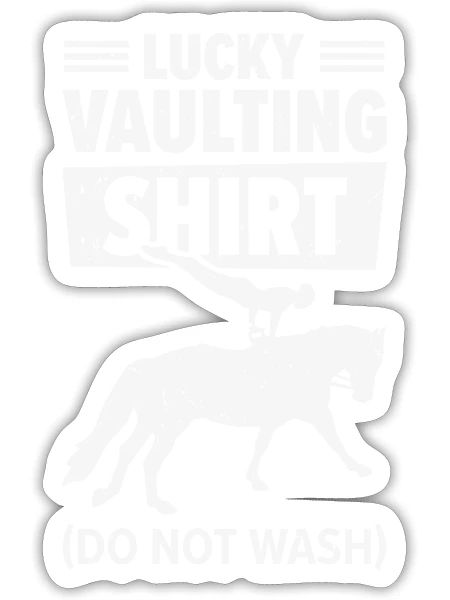Equestrian Horse Vaulting Funny Lucky Horseback - Sticker - white matte - Front