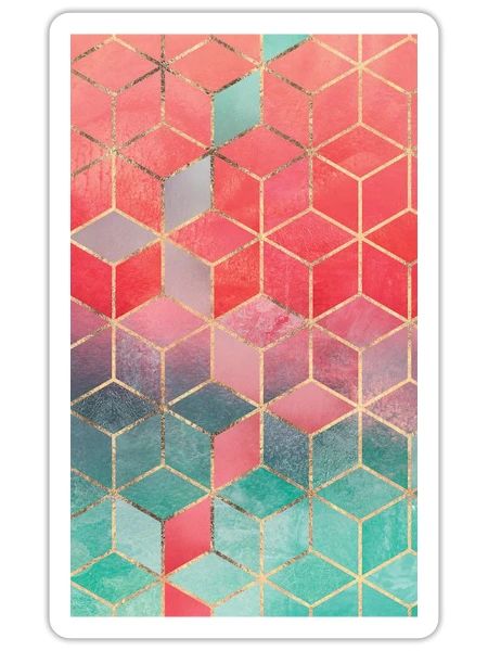 Soft Red Cube - Sticker - white matte - Front
