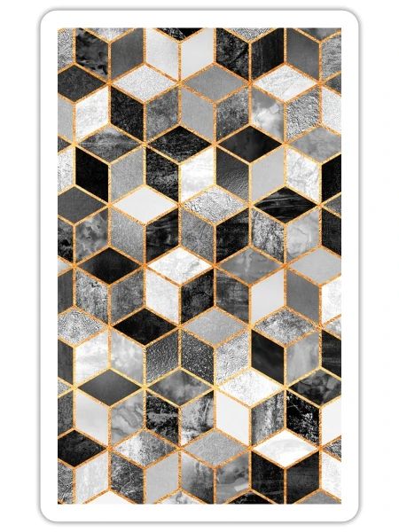 Soft Cube Black - Sticker - white matte - Front