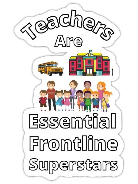 Originator Of Teachers Are Frontline Superstars - Sticker - white matte - Front