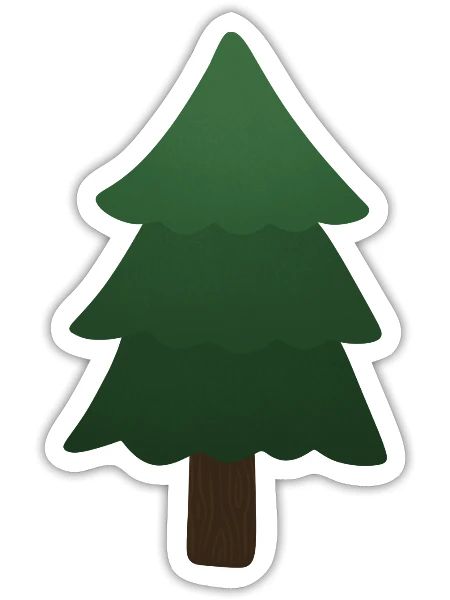 Pine Tree - Sticker - white matte - Front