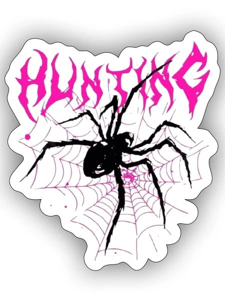 Neon Spider on Pink Web - Sticker - white matte - Front