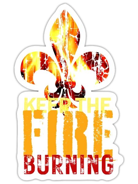 Scout Campfire Burning Design - Sticker - white matte - Front
