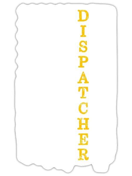 Dispatcher 911 Thin Gold Yellow Line - Sticker - white matte - Front