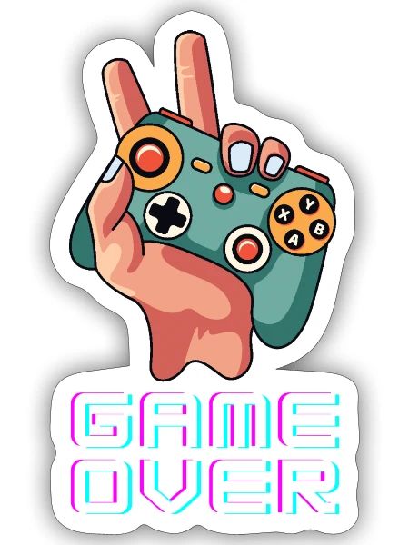 Game over - Sticker - white matte - Front