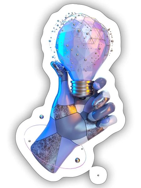 3D flashlight just in purple color - Sticker - white matte - Front