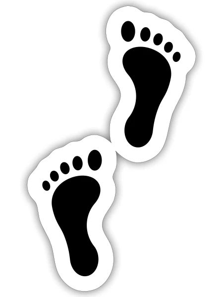 Icône empreintes de pas 01 - Sticker - blanc mat - Devant