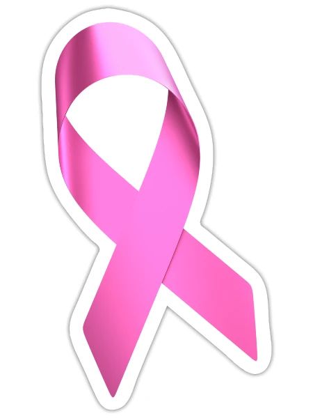 Ruban guerrier du cancer du sein - Sticker - blanc mat - Devant
