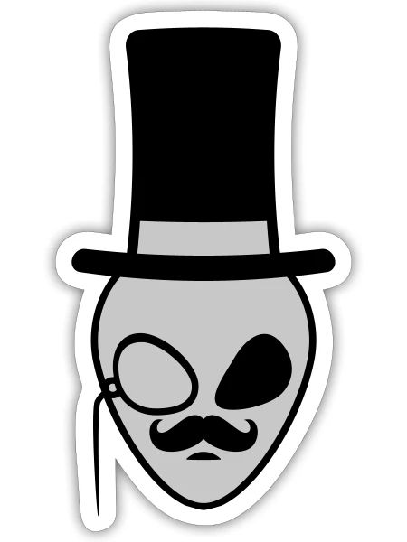 face sir alien gentlemen - Sticker - white matte - Front