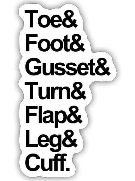 Toe Up Sock List - Sticker - white matte - Front
