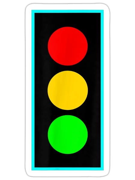 flashing red traffic light - Sticker - white matte - Front