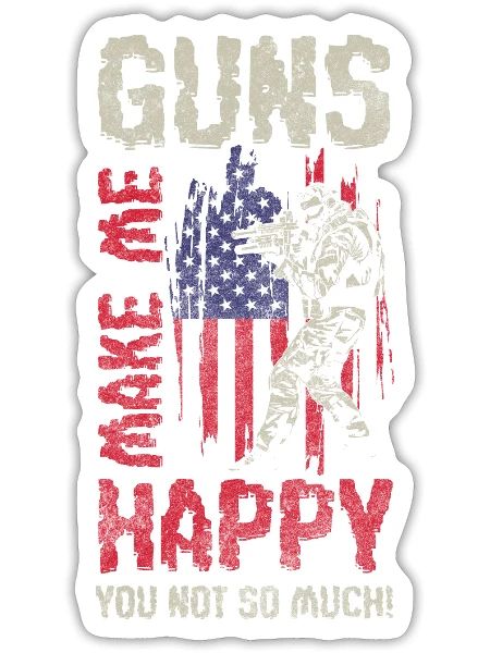 Guns Handgun Hunter Revolver - Sticker - white matte - Front