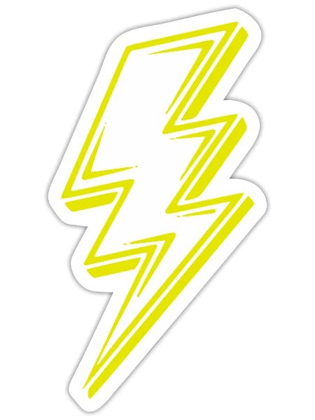 Lightning Bolt - Sticker - white matte - Front