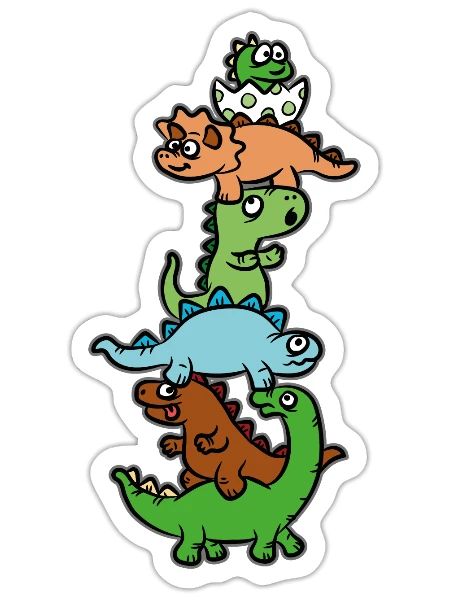 Dinosaur Pyramid - Sticker - white matte - Front