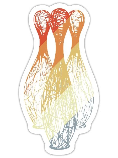 Bowling Pins Sketch - Sticker - white matte - Front