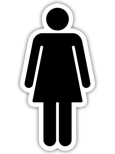Icône de femmes - Sticker - blanc mat - Devant