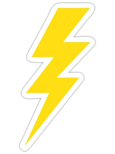 Lightning Bolt - Sticker - white matte - Front