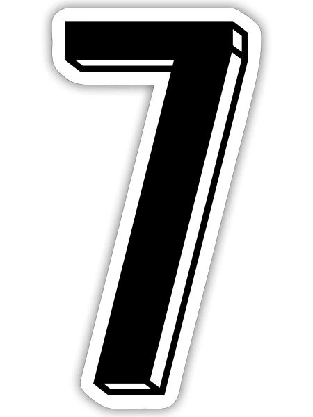 jersey number 7 - Sticker - white matte - Front