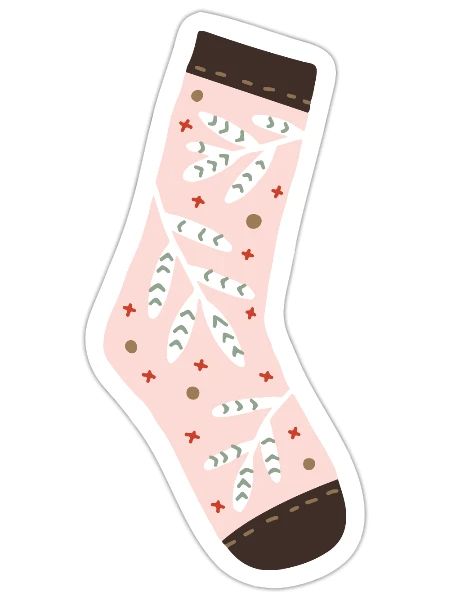 socks - new year 2024 - Sticker - white matte - Front