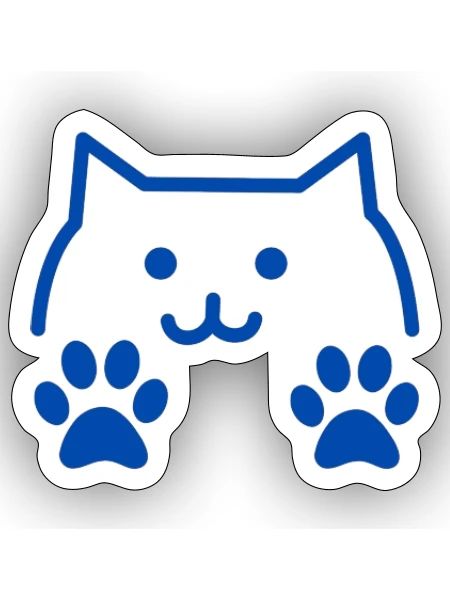 cat blue paw - Sticker - white matte - Front