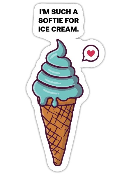 Ice Cream - Sticker - white matte - Front
