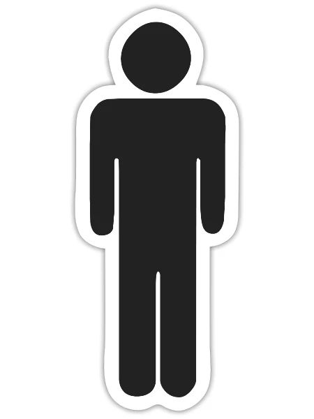 symbole homme - Sticker - blanc mat - Devant
