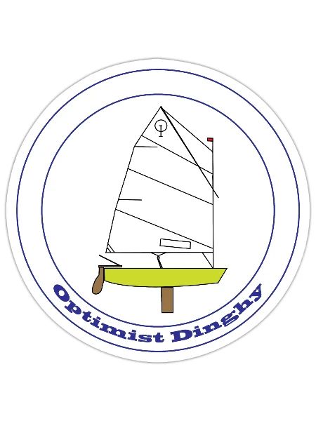 Optimist Sailing Dinghy - Sticker - white matte - Front