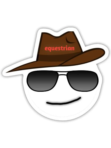 equestrian T shirt - Sticker - white matte - Front