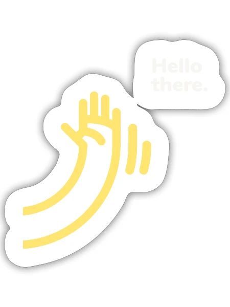 Hello there funny hand - Sticker - white matte - Front