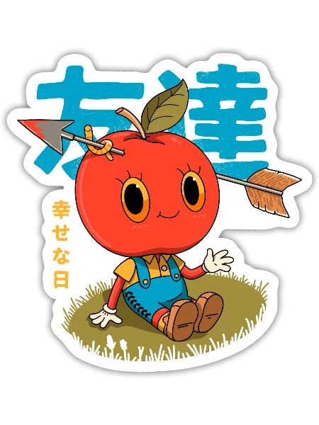 Apple Boy - Sticker - white matte - Front