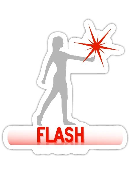 FLASH - Sticker - white matte - Front