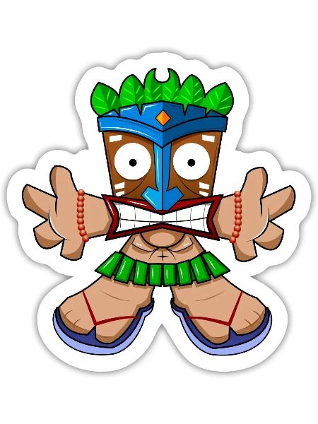 Tiki Surprise - Sticker - white matte - Front