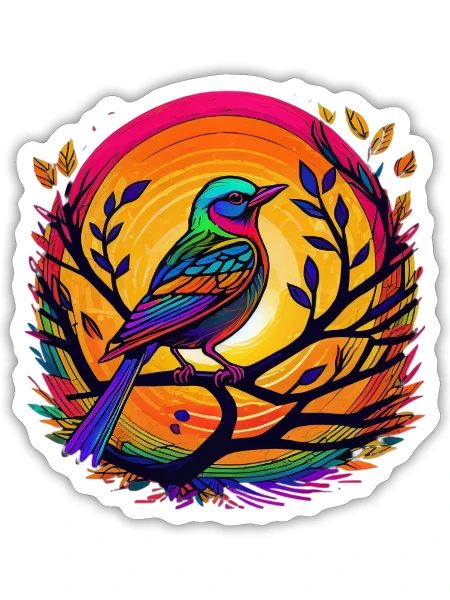 Sunset Serenade - Sticker - white matte - Front