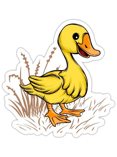 yellow duck - Sticker - white matte - Front