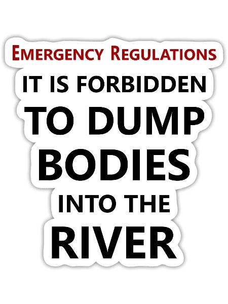 Emergency Regulations - Sticker - white matte - Front