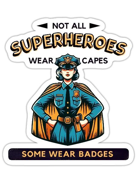 Female Police Officer - Everyday Heroes - Sticker - white matte - Front