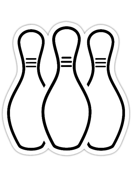 Bowling Pins Sketch - Sticker - white matte - Front