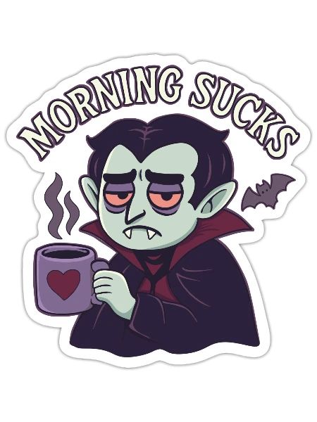Morning Sucks - Sticker - white matte - Front