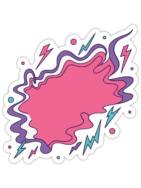 Vibrant Storm Cloud Illustration - Sticker - white matte - Front