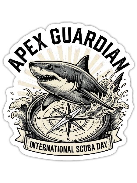 Apex Guardian International Scuba Day - Sticker - white matte - Front