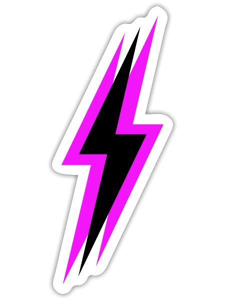 Lightning Bolt Neon - Sticker - white matte - Front