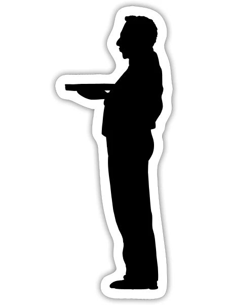 Waiter - Sticker - white matte - Front