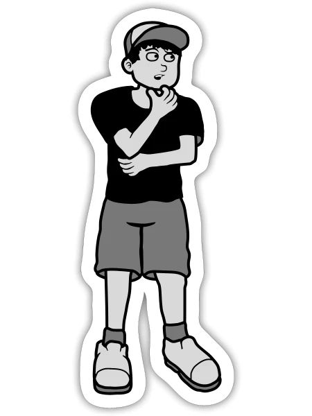 Pose de méditant garçon - Sticker - blanc mat - Devant