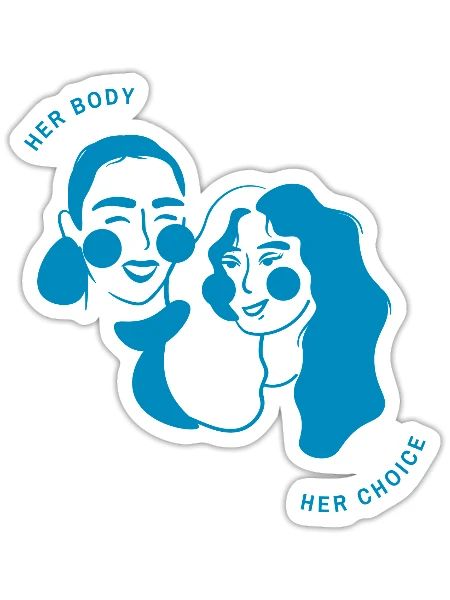 Her Body Her Choice - Sticker - white matte - Front